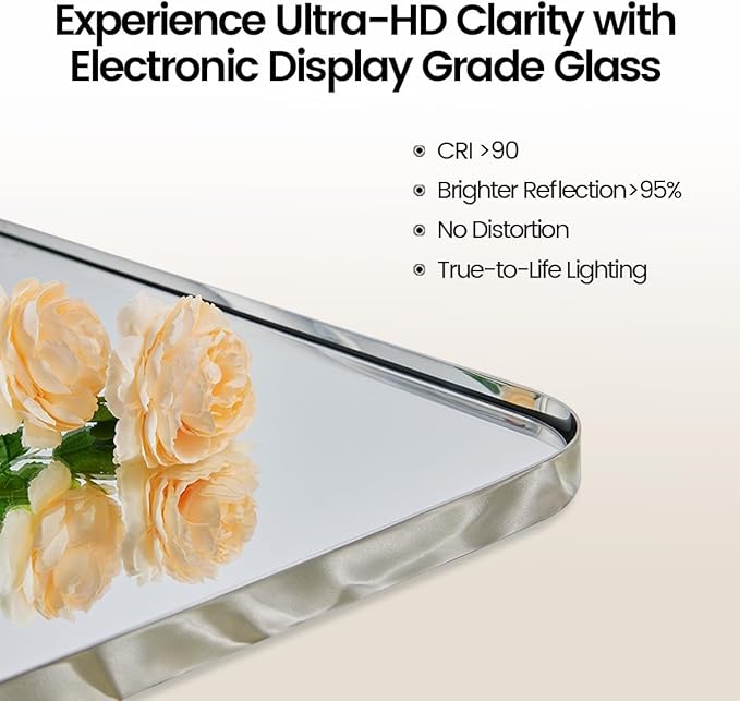 ANDY STAR Chrome Pivot Bathroom Mirror, 20" x 30" Chrome Tilting Wall Vanity Mirror, Rounded Rectangle Metal Frame Pivots Vertically Only (Overall 24.33" x 30")