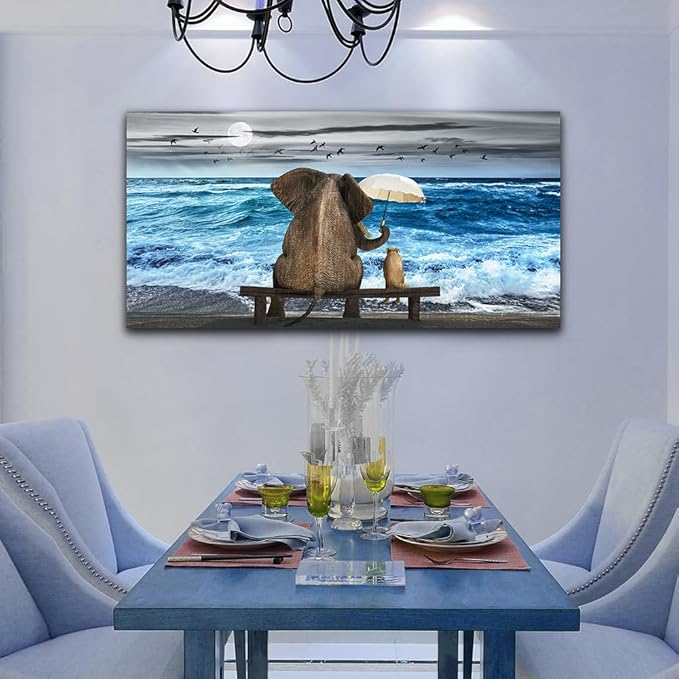MHARTK66 Canvas Art - Abstract Ocean Beach Wall Decor For Living Room, Bedroom & Office