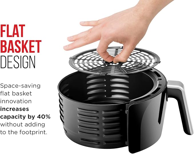 CHEFMAN Small Air Fryer Healthy Cooking, 3.6 Qt, User Friendly, Nonstick, Digital Touch Screen, Dishwasher Safe Basket, w/ 60 Minute Timer & Auto Shutoff, Matte Black, Cookbook Included