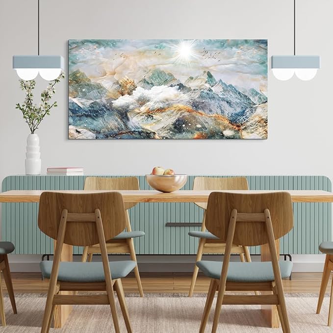 DZRWUBHS Large Size Abstract Canvas Wall Art For Living Room Wall Decorations For Bedroom Office Wall Decor Abstract Mountain Wall Painting Framed Pictures Artwork Farmhouse Home Decor Art 30"X60"