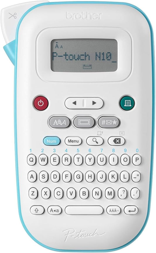 Brother P-Touch PT-N10 Personal Handheld Label Maker, Portable and Prints, P-Touch Btag ~½” (12mm) Wide Color Personalized Label Tapes,