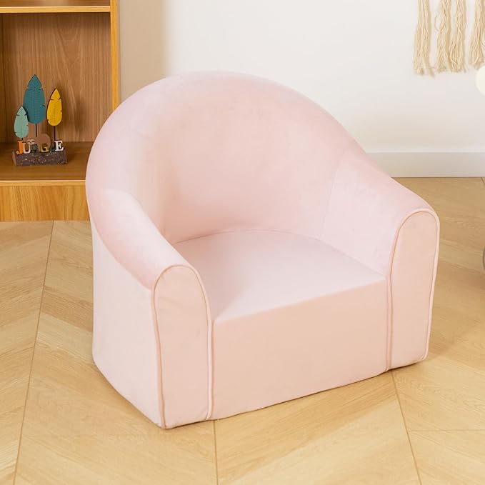 ALIMORDEN Adorable Toddler Chair, Snuggly Soft Foam Seat for Little Ones with Removable Washable Cover - Small Kids Reading Couch, Pink