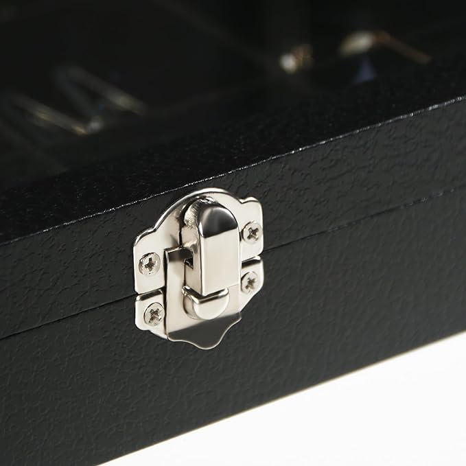 Coward Jewelry Organizer Box, Black Velvet 12 Grids Bracelet Bangle Necklace Jewelry Display Tray Case with Transparent Glass Lid for Home Drawer Desk or Store Selling Show