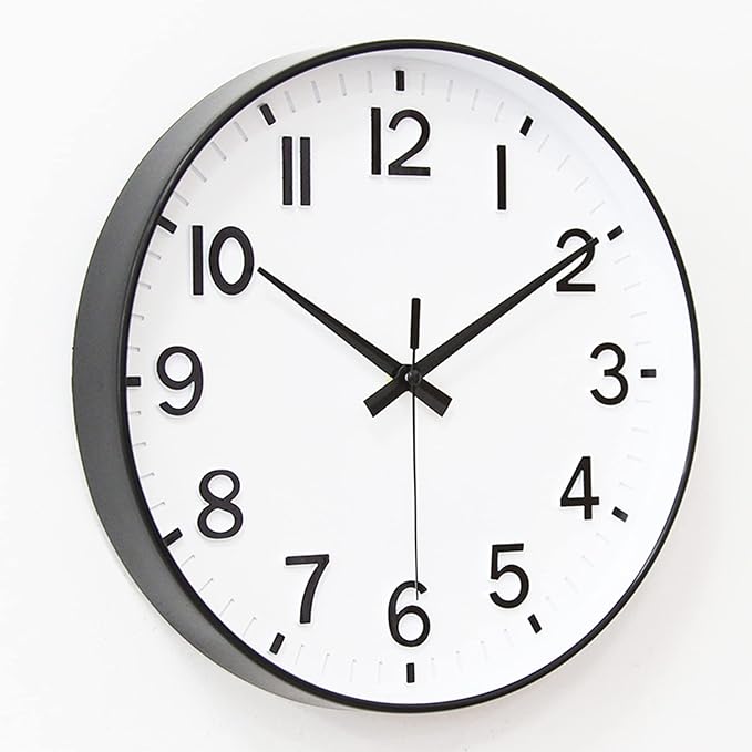 HZDHCLH White Analog Wall Clocks Battery Operated,12 inch Silent Non Ticking Modern Wall Clock for Living Room Bedroom Kitchen Office Classroom Decor
