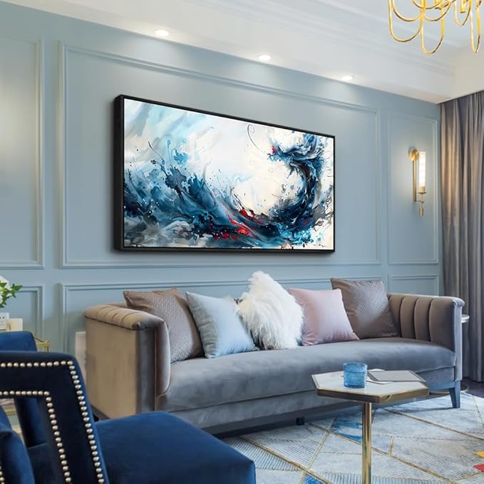 hyidecorart Canvas Prints Wall Art For Living Room Large Abstract Painting Artworks Black Framed Wall Decor Bedroom Hang Pictures For Office Decoration Inspiration Watercolour Posters Hotel Mural