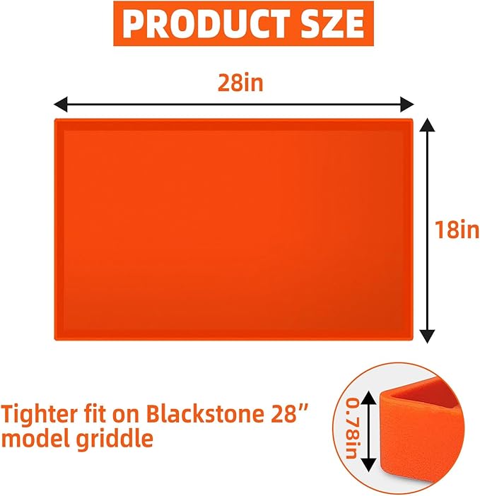 28-inch premium silicone baking mat，Silicone Protective Cover for 28" Blackstone Griddle，blackstone silicone mat、blackstone accessories for griddle，Preventing Dirt & Rust All Year Round