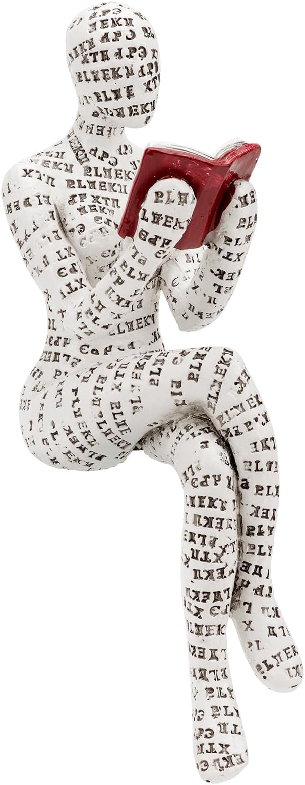 puthiac Office Shelf Decor - Reading Woman Figurine Sculpture Thinker Statue - Modern Abstract Home Decor for Living Room, Office, Bedroom - Elegant and Aesthetic Decoration Statue 04