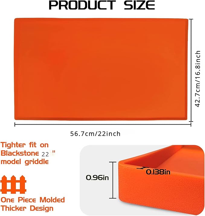 Blackstone Grill Mat 22 inch,Silicone Protective Cover for Blackstone Griddle,Heavy Duty Food Grade Silicone Grill Rubber Mat, Protect Griddle from Rodents, Insects, Debris, and Rust