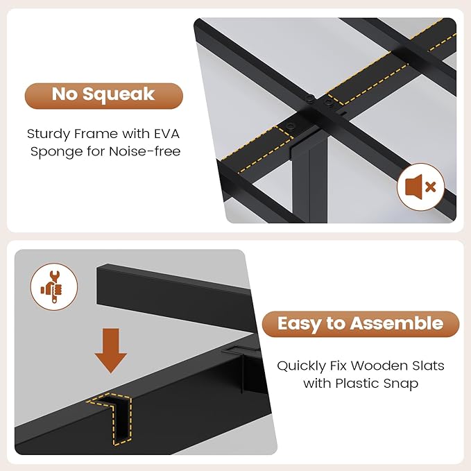 AOGLLATI Twin Bed Frame with 4 Storage Drawers & Charging Station & LED Lights, Twin Bed Frames with Stylish Bookcase Headboard, Led Bed Frame with Metal Slats, No Box Spring Needed,Black