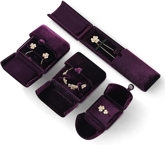 Bracelet Jewelry Box，Velvet Gift Boxes for Women，Men Valentine Necklace Long Display Cases (Purple)