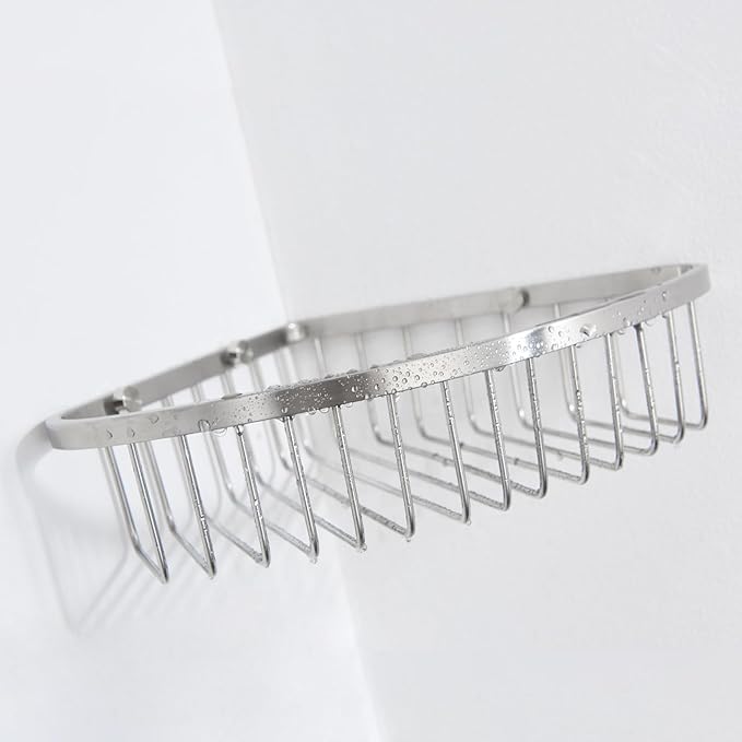Corner Shower Caddy Basket - Stainless Steel Bathroom Shower Shelf/Organizer for Shower Storage - Sturdy Wall Corner Rack - Silver set of 2