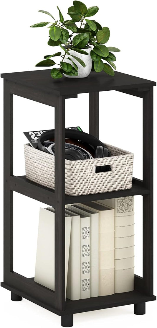 Furinno Romain 2-Tier Tall End Table, Espresso