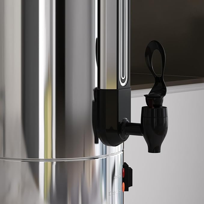 Commercial Coffee Urn 16L 110-Cups, Double Layer Percolate Coffee Maker Dispenser Hot Water Urn Fast Brew, for Water, Tea, Beverage at Catering