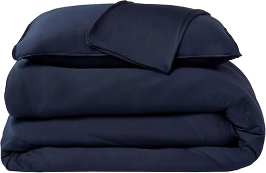 SHEEX Original Performance Cooling Duvet Cover Set, Lightweight King Duvet Cover with 2 King Pillow Shams, Navy