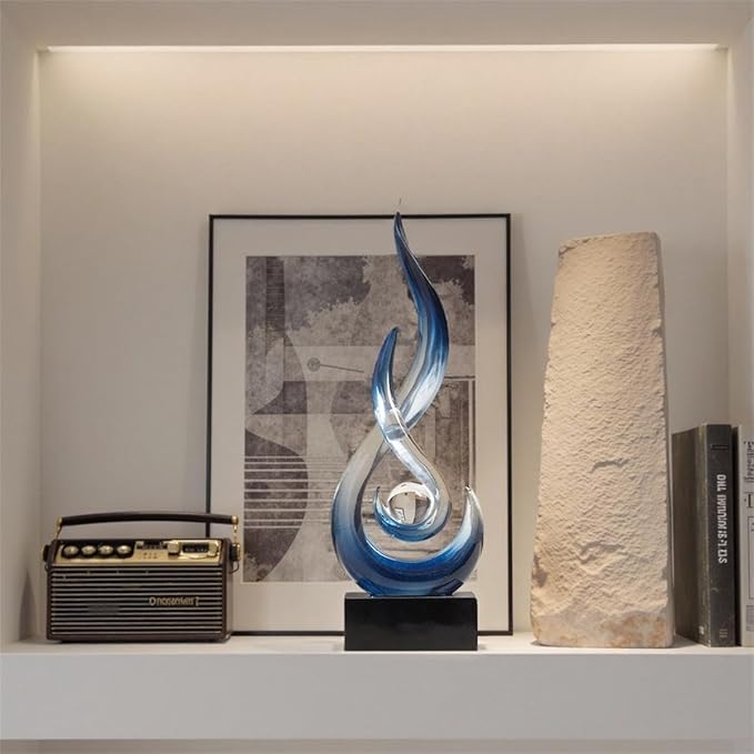 AWNR Abstract Art Deco Decor Statues for Home,Shelves,Table,Living Room, Dining Room,Modern Sculpture Decoraciones of Homes for Sale (Gradient Blue)