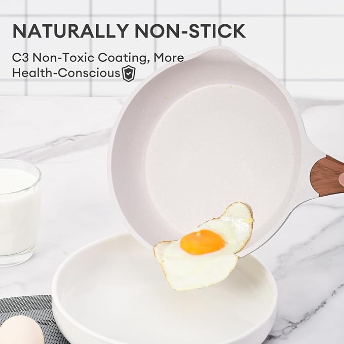 JEETEE 23pcs Pots and Pans Set Non Stick, White Cookware Sets for Kitchen, w/Frying Pans, Saucepans, Sauté & Griddle & Crepe Pan, Induction Cooking Pots (PFOA/PFAS/PFOS Free)