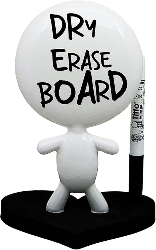 Dry Erase Board - TITTO in Love, Draw Your Ideas - Ceramic Doll - Black Office Design Desk - Coworkers Office Gift - Home Gift (Black)