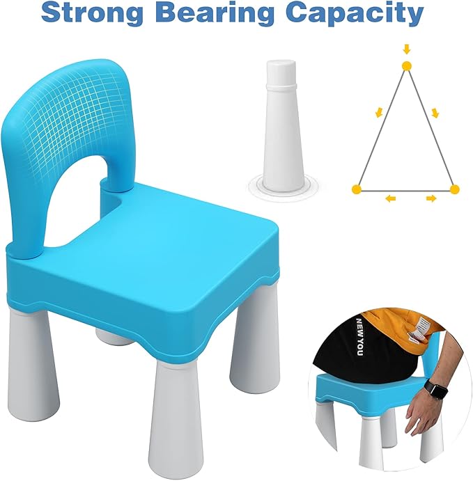 burgkidz Plastic Toddler Chair, Durable and Lightweight Kids Chair, 9.3" Height Seat, Indoor or Outdoor Use for Toddlers Boys Girls Ages 2 and Up