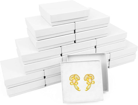 jewelry gift boxes, 20 Pack Small Gift Boxes with Lids for Necklace Ring Bracelet Earring Display Box, Jewelry Box Bulk White