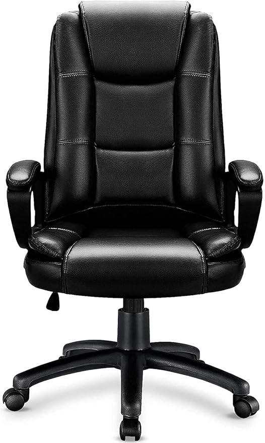 OFIKA Home Office Chair, 400LBS Big and Tall Computer Chair Heavy Duty Design, Ergonomic High Back Cushion Lumbar Back Support, Adjustable Executive Leather with Armrest
