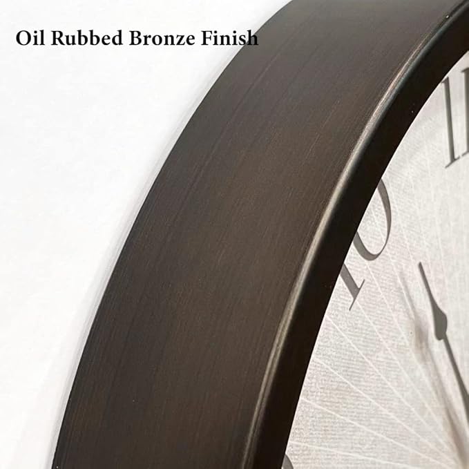 12 Inch Modern Farmhouse Wall Clock, No Ticking Silent Clock, Vintage Oil Rubbed Bronze Black