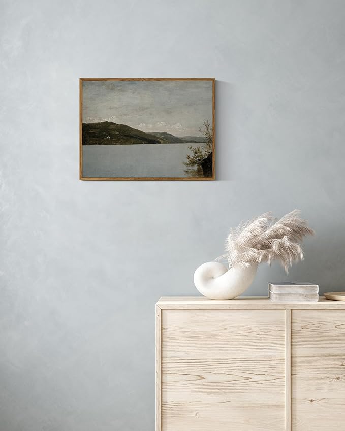 InSimSea Framed Canvas Wall Art Vintage Decor, Classical Landscape Paintings Artwork, Vintage Nature Decor, Retro Wall Decoration for Bedroom Living Room Bathroom, 12"x16"