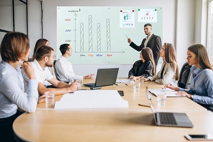 Glass Whiteboard 6' x 3', Magnetic Glass Dry Erase Board Frameless Wall Mounting, Large White Board for Office Home & School