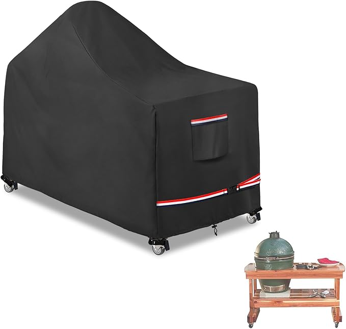 60 Inch Large Green Egg Big Grill Table Cover, Kamado Ceramic BBQ Grill Cover, Waterproof Heavy Duty Outdoor Grill Cover, BBQ Cover, Grill Cart Cover