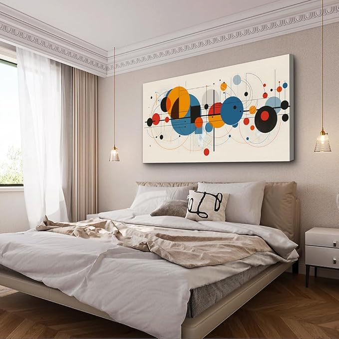 hyidecorart Canvas Wall Art For Living Room Boho Wall Decor For Bedroom Office Wall Decorations Minimalism Abstract Geometric Wall Paintings Ready to Hang Wall Pictures Artwork Modern Home Decor