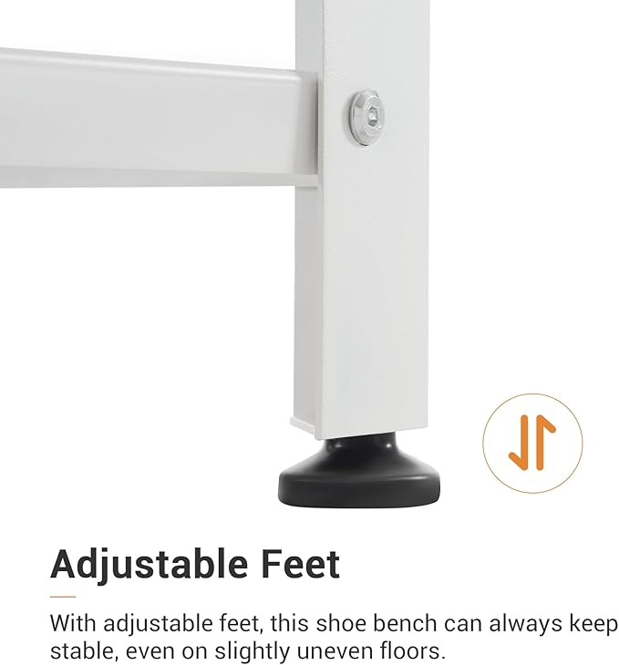 Apicizon White Shoe Rack, 35.5 Inches 3-Tier Shoe Rack for Entryway with Long Seat and Metal Shelves for Garage, Entryway Bench for Hallway Front Door, Mudroom, Doorway, Living Room, Bedroom