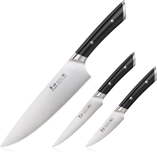 Cangshan HELENA Series German Steel Forged Starter Knife Set (Black, 3-Piece)