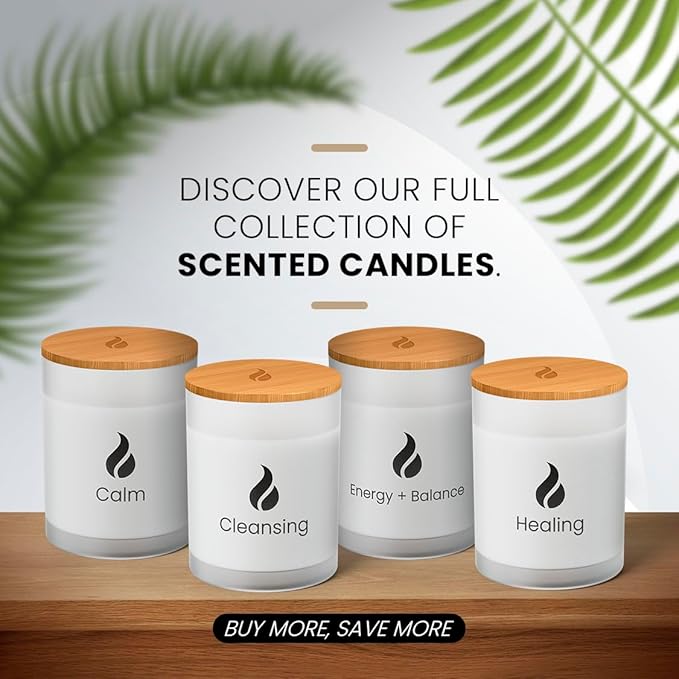 Natur IX Cleansing Scented Candles for Home | Sage & Palo Santo | Natural Non Toxic Soy Candles with Essential Oils | 50 H Long Burning | (Cleansing | Palo Santo & Sage)