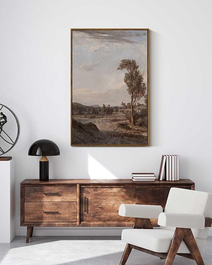 InSimSea Framed Wall Art for Living Room Classical Landscape Canvas Wall Decor Rustic Countryside Scenery Artworks Print Bathroom Pictures Wall Decorations Large Farmhouse Wall Art Home Decor 24x36in