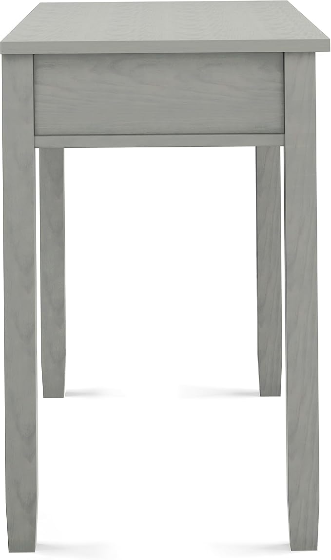 SIMPLIHOME Warm Shaker Desk - 48-Inch Wide Solid Wood Writing Desk in Fog Grey, Transitional Home Office Computer Table for Workspace or Study with Flip-Down Keyboard Tray and 2 Drawers