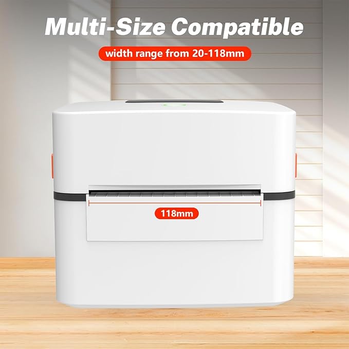 4x6 Shipping Label Printer with A Built-in Label Bin – USB Thermal Printer Fast, Easy Setup, Supports iOS, Android, Windows, Mac