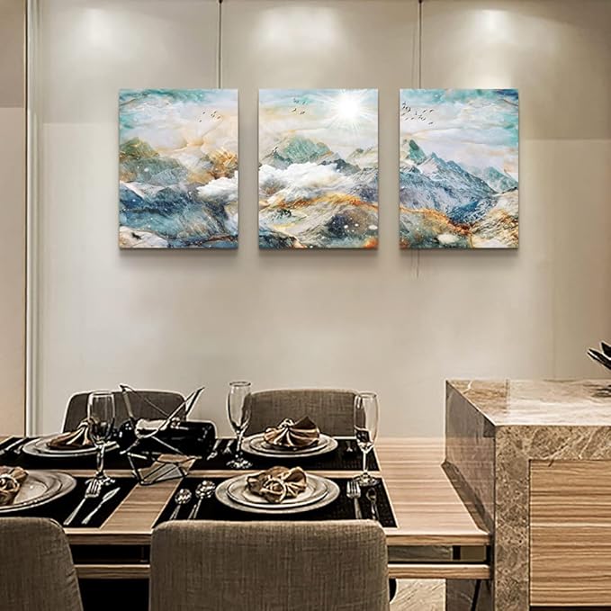 Abstract Canvas Wall Art For Living Room Canvas Prints Artwork Bedroom Wall Decor Abstract Mountain Landscape Painting Room Decor Pictures Artwork Office Wall Decorations Farmhouse Home Decor 3 Piece