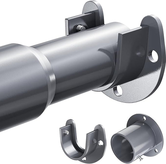 Mavivegue Closet Rod, 17 to 84 Inch Adjustable Closet Rods for Hanging Clothes, Silver Hanging Rod for Closet Wardrobes Laundry RV, Bathroom