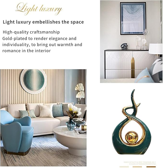 Norrclp Home Decor Modern Abstract Art Ceramic Statue Table Decorations for Dining Room Living Room Office Centerpiece