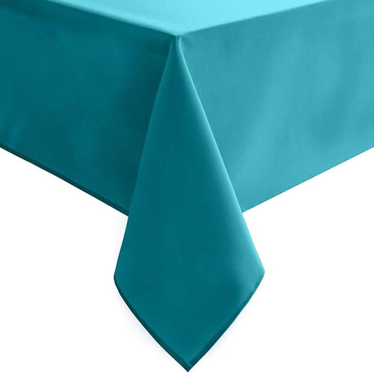 Hiasan Rectangle Tablecloth - Waterproof Washable Fabric Table Cloth for Wedding, Banquet, Gathering and Dining Room, 90 x 132 Inch, Turquoise