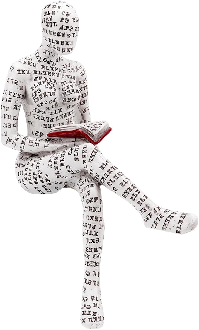 puthiac Living Room Shelf Decor - Reading Woman Figurine Sculpture Thinker Statue - Modern Abstract Home Decor for Living Room, Office, Bedroom - Elegant and Aesthetic Decoration Statue 05
