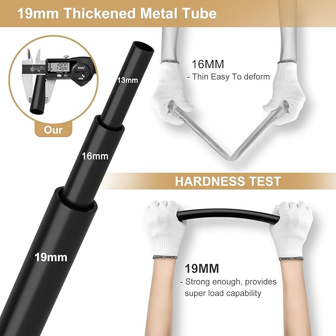 VTRIN Portable Closet Wardrobe for Hanging Clothes Closet with Cover, 3 Hanging rods, 6 Storage Shelves and Side Pocket, Diameter 19mm Metal Pipe, Sturdy Free Standing Closet for Bedroom