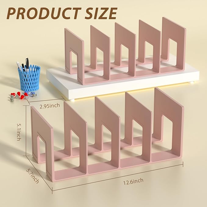 Kids Shoe Rack - 4 Pack Shoe Organizer for Toddlers & Children, Space-Saving Nursery Shoe Storage Shelf, Small Baby Shoes Display Rack for Closet/Entryway, for Desk File Book Organizer(Pink)