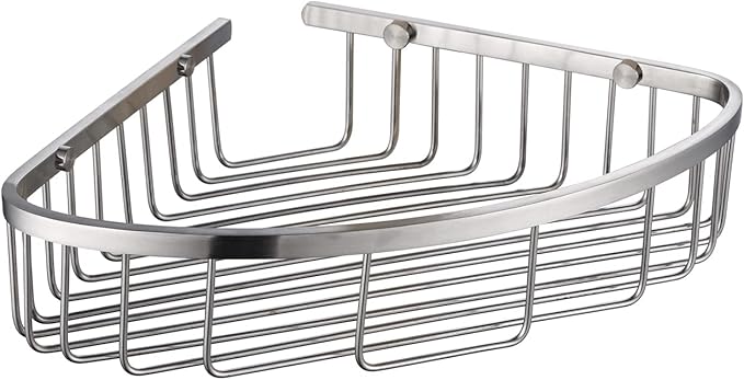 Bathroom Shower Caddy Corner Shelf, Corner-Hollow Design, Ultra Sturdy Rust-Proof Stainless Steel Shelf Organizer Shampoo Holder, Wall Mounted Storage Rack for Bathroom, Brushed Nickel