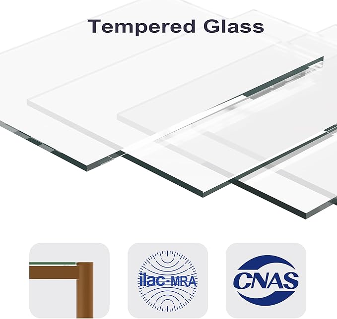 Glass Coffee Table, Rectangle Living Room Center Table with Golden Legs, Mid-Century Modern Accent Tables with Open Shelf for Living Room, Office, White