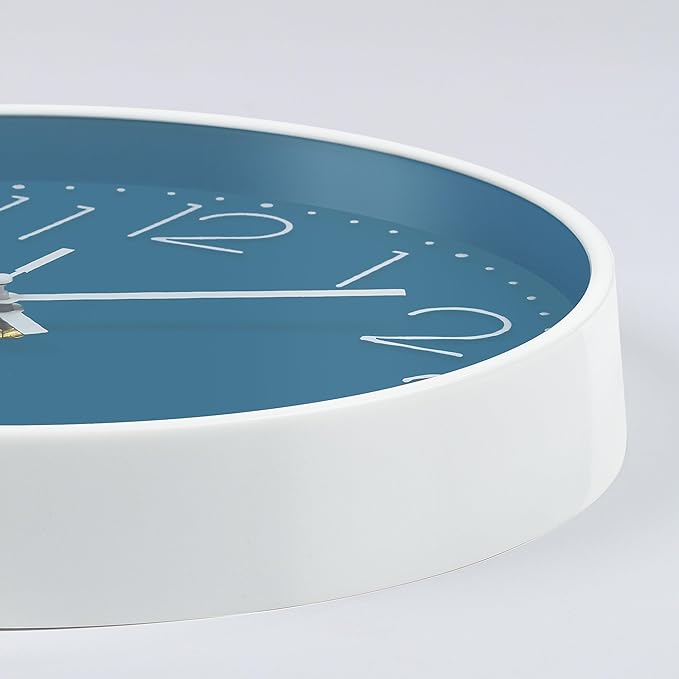 Lafocuse 12 Inch Silent Navy Blue Wall Clocks Battery Operated, Analog Wall Clock for Kitchen Living Room Bedroom Home Decor