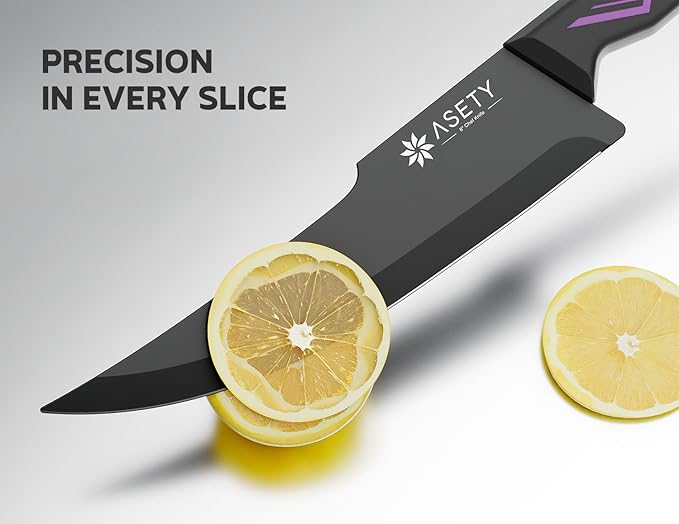 Knife Set - 15 PCS Kitchen Knife Set with Built-in Knife Sharpener Block - Stainless Steel Knife Block Set - Dishwasher Safe, Elegant Box for Men Women