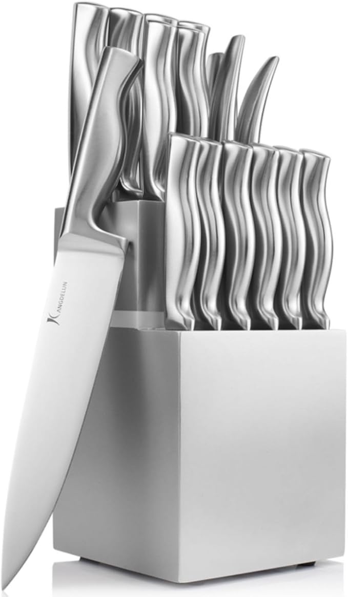 15-Piece Ultra Sharp Kitchen Knife Set with Wooden Block