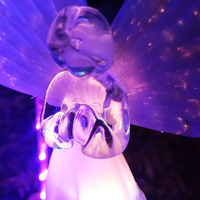 Solar Lights Outdoor Decorative Angel, Garden Solar Light Housewarming Gifts for Women Friends Mom Grandma, Color Changing Garden Stake Light for Yard Patio Pathway Grave Cemetery Decorations