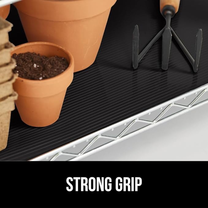 GORILLA GRIP DuraGuard Shelf Liner, 24x30 Non-Adhesive Cabinet Liners for Kitchen Drawers, Shelves, Refrigerator, Pantry Storage, Bathroom Closet, Durable Waterproof BPA Free Ribbed Plastic, Jet Black