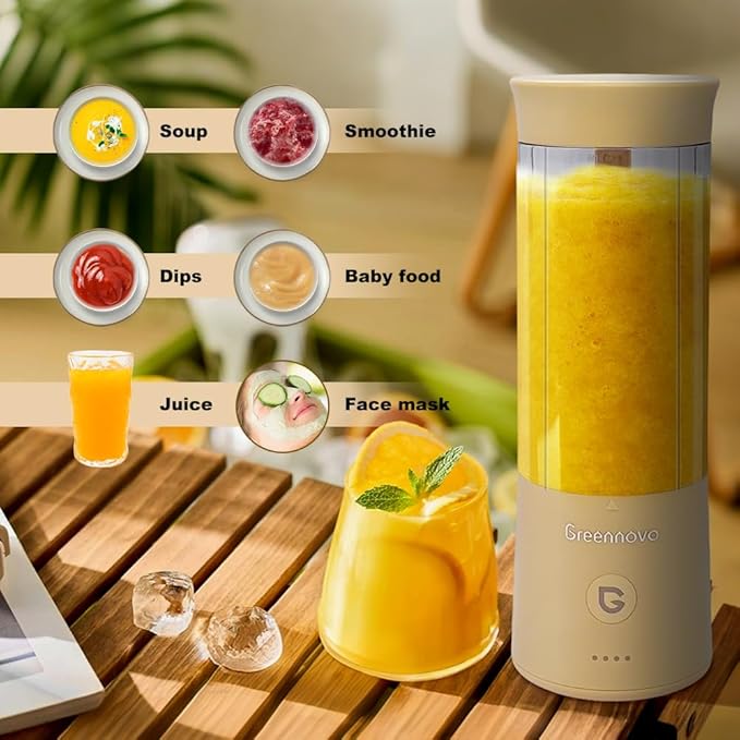 Portable Blender 500ml Personal with 6 Sharp Blades Rechargeable 5000mAh 18000-22000rpm Power for Shakes & Smoothies, BPA Free, for Kitchen, Office, Gym, Hiking (pink)